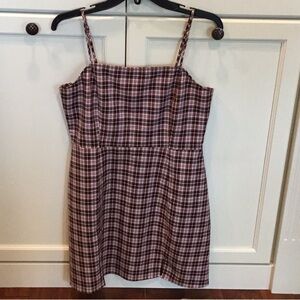 BP Plaid Mini Dress - Pink and Black